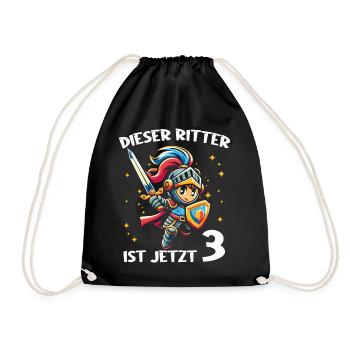 Birthday Gift 3 Years Birthday Boy - Drawstring Bag - black - Front