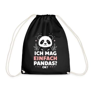 Panda Panda Bear Pandas - Drawstring Bag - black - Front
