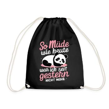 Panda Panda Bear Pandas - Drawstring Bag - black - Front