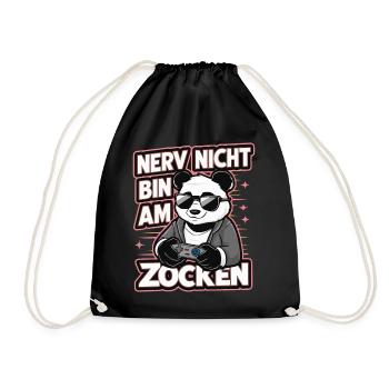 Panda Panda Bear Pandas - Drawstring Bag - black - Front
