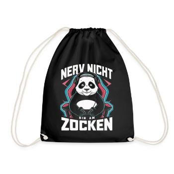 Panda Panda Bear Pandas - Drawstring Bag - black - Front