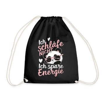 Panda Panda Bear Pandas - Drawstring Bag - black - Front