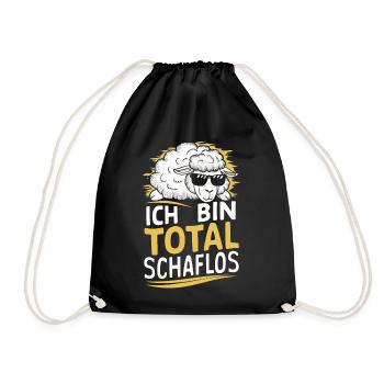 sheep, flock of sheep, farm, farmer, shepherd - Drawstring Bag - black - Front