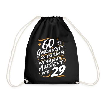 Birthday gift 60 years birthday boy - Drawstring Bag - black - Front