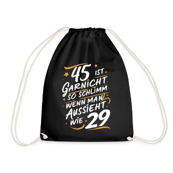 Birthday gift 45 years birthday boy or girl - Drawstring Bag - black - Front