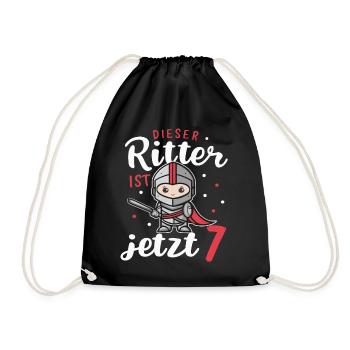 Birthday Gift 7 Years Birthday Boy - Drawstring Bag - black - Front