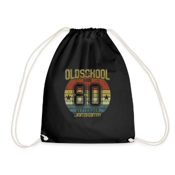September 1980 - Geburtstag im September Oldschool - Turnbeutel - Schwarz - Vorne