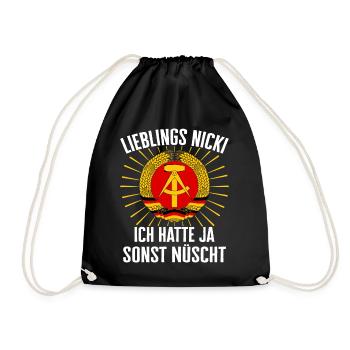East Germany East East East GDR Home Eastern Bloc - Drawstring Bag - black - Front