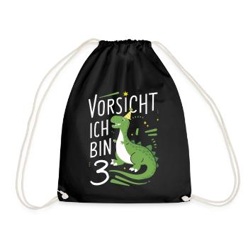 Birthday Gift 3 Years Birthday Boy - Drawstring Bag - black - Front