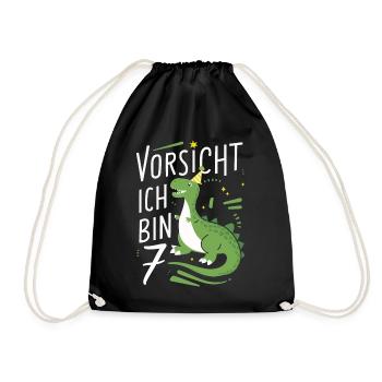Birthday Gift 7 Years Birthday Boy - Drawstring Bag - black - Front