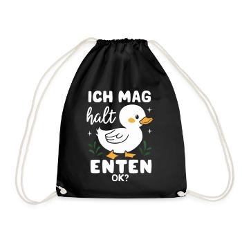 Mallard, Duck, Duck, Dark Duck, Bird - Drawstring Bag - black - Front