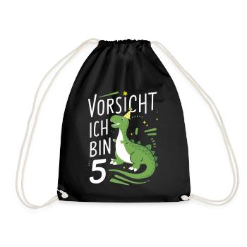Birthday Gift 5 Years Birthday Boy - Drawstring Bag - black - Front