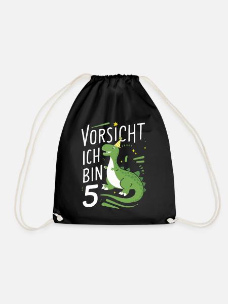 Geburtstagsgeschenk 5 Jahre Geburtstagskind - Turnbeutel - Schwarz