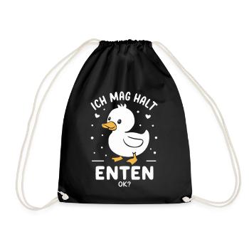 Mallard, Duck, Duck, Dark Duck, Bird - Drawstring Bag - black - Front