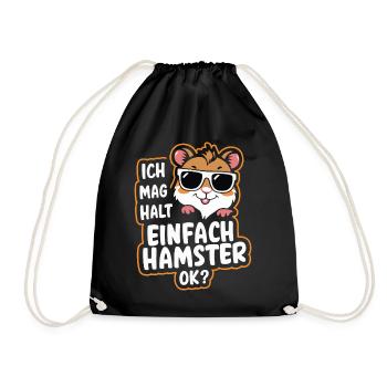 Hamster Golden Hamster Dwarf Hamster - Drawstring Bag - black - Front
