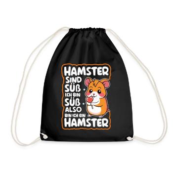 Hamster Golden Hamster Dwarf Hamster - Drawstring Bag - black - Front