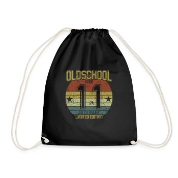 December 2011 - Birthday in December Oldschool - Drawstring Bag - black - Front