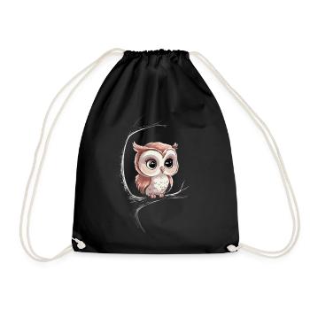 Noctambule, Hibou, Hibou, Oiseau - Sac de sport léger - noir - Devant