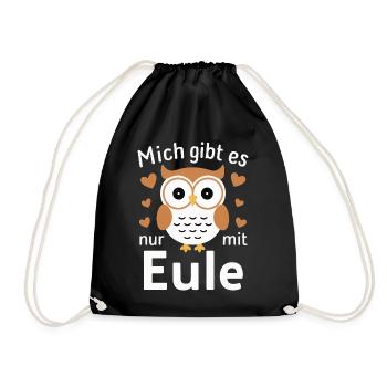 Night Owl, Owl, Owl, Bird - Drawstring Bag - black - Front