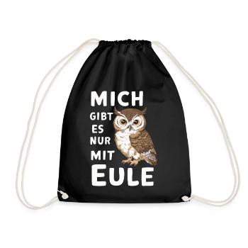 Night Owl, Owl, Owl, Bird - Drawstring Bag - black - Front