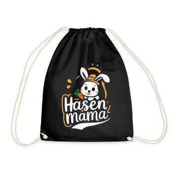 Hase Hasen Kaninchen Haustier - Turnbeutel - Schwarz - Vorne