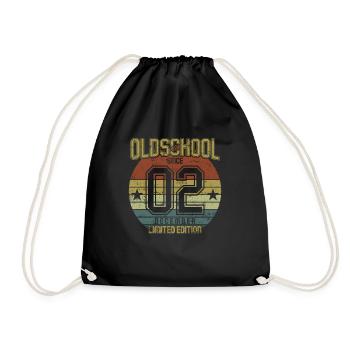 December 2002 - Birthday in December Oldschool - Drawstring Bag - black - Front