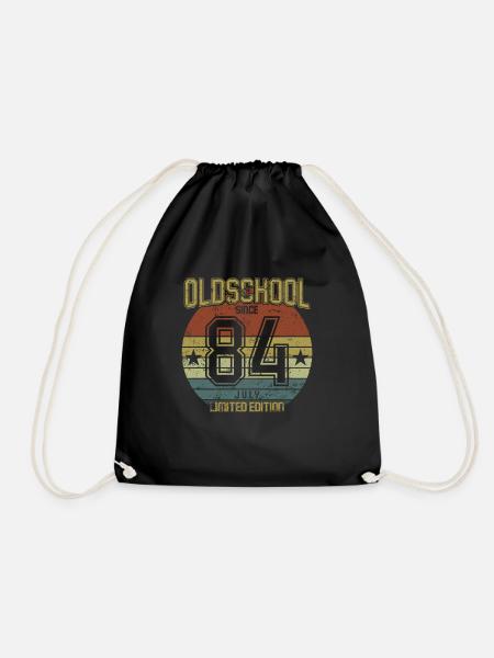 July 1984 - Geburtstag im Juli Oldschool - Turnbeutel - Schwarz