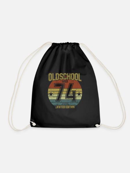 June 1974 - Geburtstag im Juni Oldschool - Turnbeutel - Schwarz