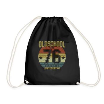 September 1976 - Geburtstag im September Oldschool - Turnbeutel - Schwarz - Vorne