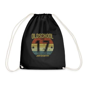 October 2017 - Birthday in October Oldschool - Drawstring Bag - black - Front