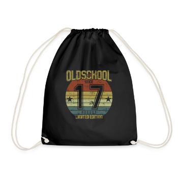 August 2017 - Birthday in August Oldschool - Drawstring Bag - black - Front
