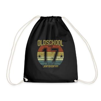 March 2017 - Birthday in March Oldschool - Drawstring Bag - black - Front