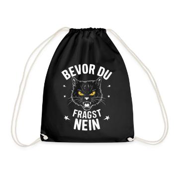 Cat Kitten Male Animal Cats - Drawstring Bag - black - Front
