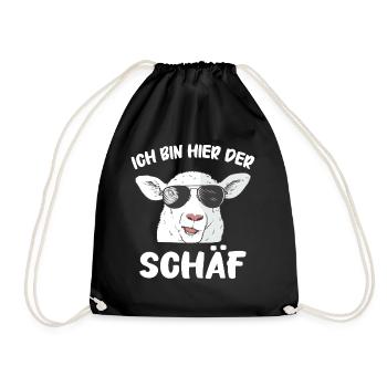 sheep, flock of sheep, farm, farmer, shepherd - Drawstring Bag - black - Front