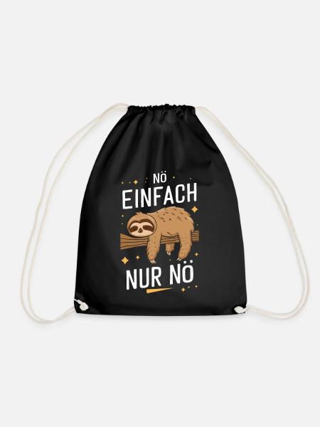 Faultier Faultiere Tier Schlafen Faul - Turnbeutel - Schwarz