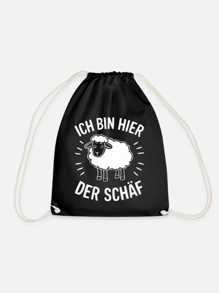 Schafe Schafherde Bauernhof Landwirt Schäfer - Turnbeutel - Schwarz