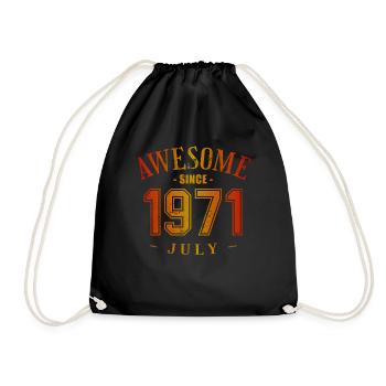 July 1971 - Geburtstag im Juli Awesome - Turnbeutel - Schwarz - Vorne