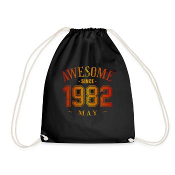 May 1982 - Geburtstag im Mai Awesome - Turnbeutel - Schwarz - Vorne