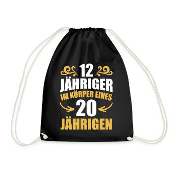 Birthday gift 20 years birthday boy - Drawstring Bag - black - Front
