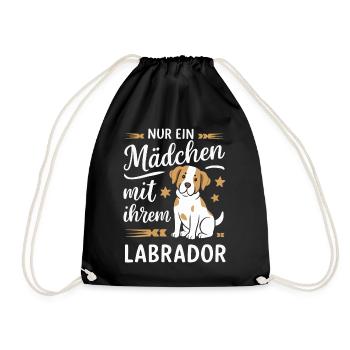 Labrador Dog Dogs - Drawstring Bag - black - Front