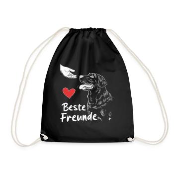 Labrador Dog Dogs - Drawstring Bag - black - Front