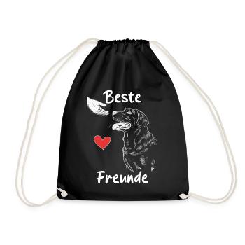 Labrador Dog Dogs - Drawstring Bag - black - Front
