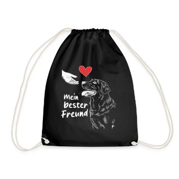 Labrador Dog Dogs - Drawstring Bag - black - Front