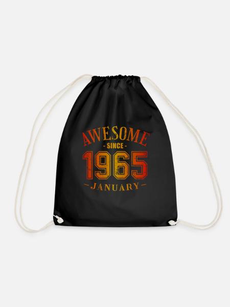 January 1965 - Geburtstag im Januar Awesome - Turnbeutel - Schwarz