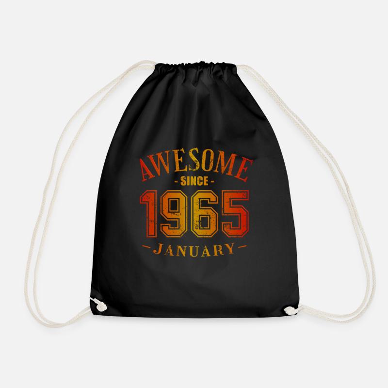 January 1965 - Geburtstag im Januar Awesome - Turnbeutel - Schwarz