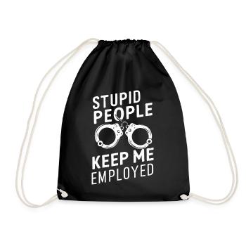 Correctional officer Guard Correctional officer - Drawstring Bag - black - Front