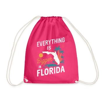 Florida, USA, America, Seed - Drawstring Bag - fuchsia - Front