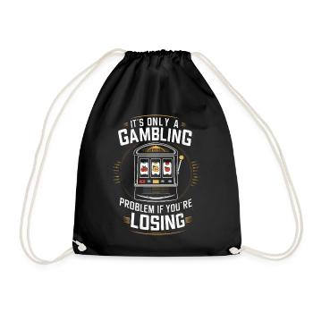 Kasino Glückspiel Casino Las Vegas Glückspieler - Turnbeutel - Schwarz - Vorne