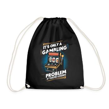 Kasino Glückspiel Casino Las Vegas Glückspieler - Turnbeutel - Schwarz - Vorne