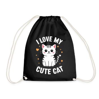 Chat, Amoureux Des Chats, Propriétaire De Chat, Chaton - Sac de sport léger - noir - Devant